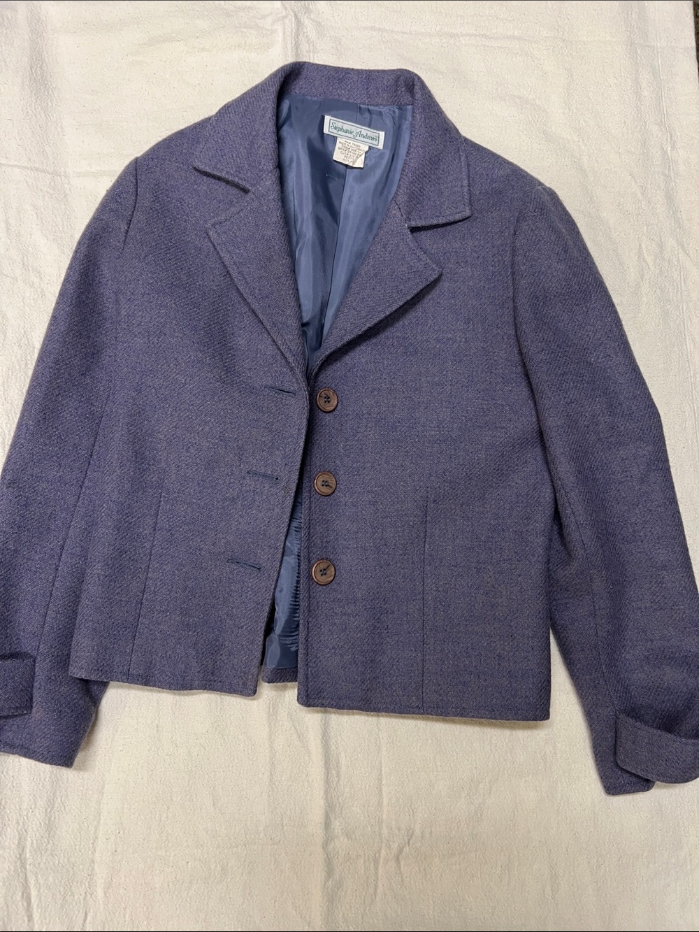 Vintage Blue Women's Wool Blend Button Front Jacket